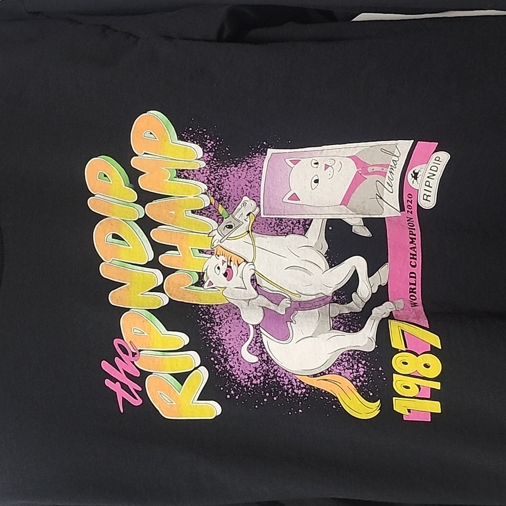 RARE 1987 RIPNDIP LIMITED EDITION Black Long Sleeve Graphic Tee S Lord Nermal - Picture 4 of 10